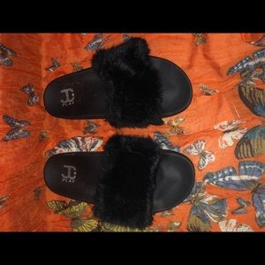 Fuzzy black slides